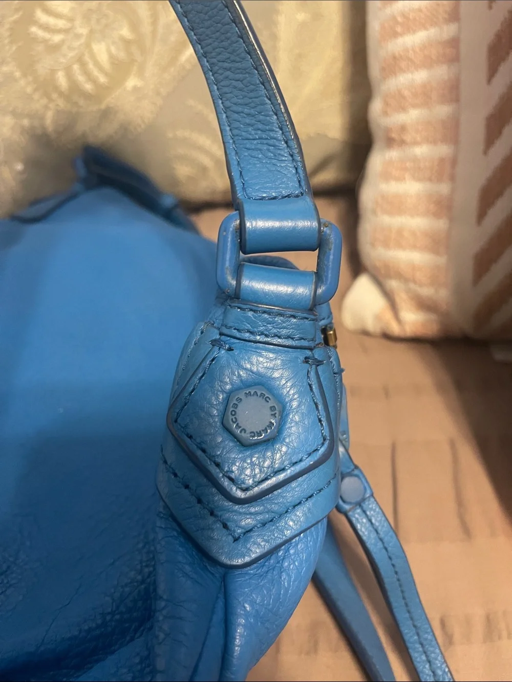 Marc by Marc Jacobs Blue Pebbled Leather Hobo